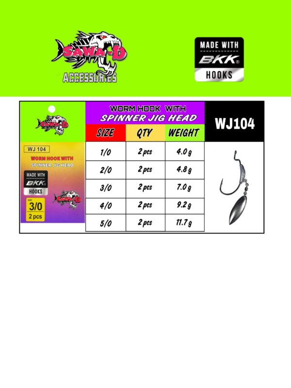 Worm Hook With Spinner Jig Head (WJ104)