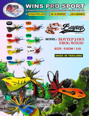 Boytep Jaws Frog(Wood) 🇹🇭5.5cm/11gram 🔥Wobler🔥 Free Sticker🔥[Ready Stock]