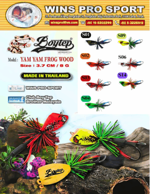 Boytep Jump Frog Wood  Yamyam 3.7cm/8gram Free Sticker [Ready Stock]