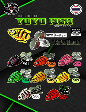 Boytep Yoyo Fish Soft Frog Triple Blade (3 cm)
