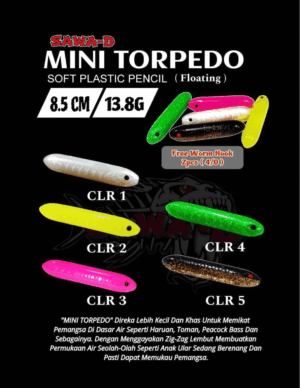 SAWA-D MINI TORPEDO (soft plastic pencil) 8.5cm / 13.8g (floating) free worm hook