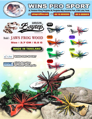 Boytep Lure Wobler 🔥Jaws Frog Wood🔥 3.7cm/8.5gram [Ready Stock]