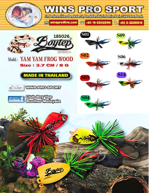 Boytep Jump Frog Wood  Yamyam 3.7cm/8gram Free Sticker [Ready Stock]