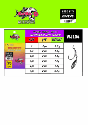 Sawa-D Worm Hook with Spinner Jig Head (WJ104)