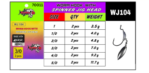 Sawa-D Worm Hook with Spinner Jig Head (WJ104)