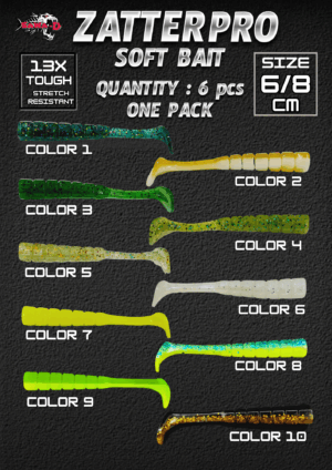 Sawa-D Zatter Pro Soft Bait 8cm / 6cm - 6pcs in 1pack